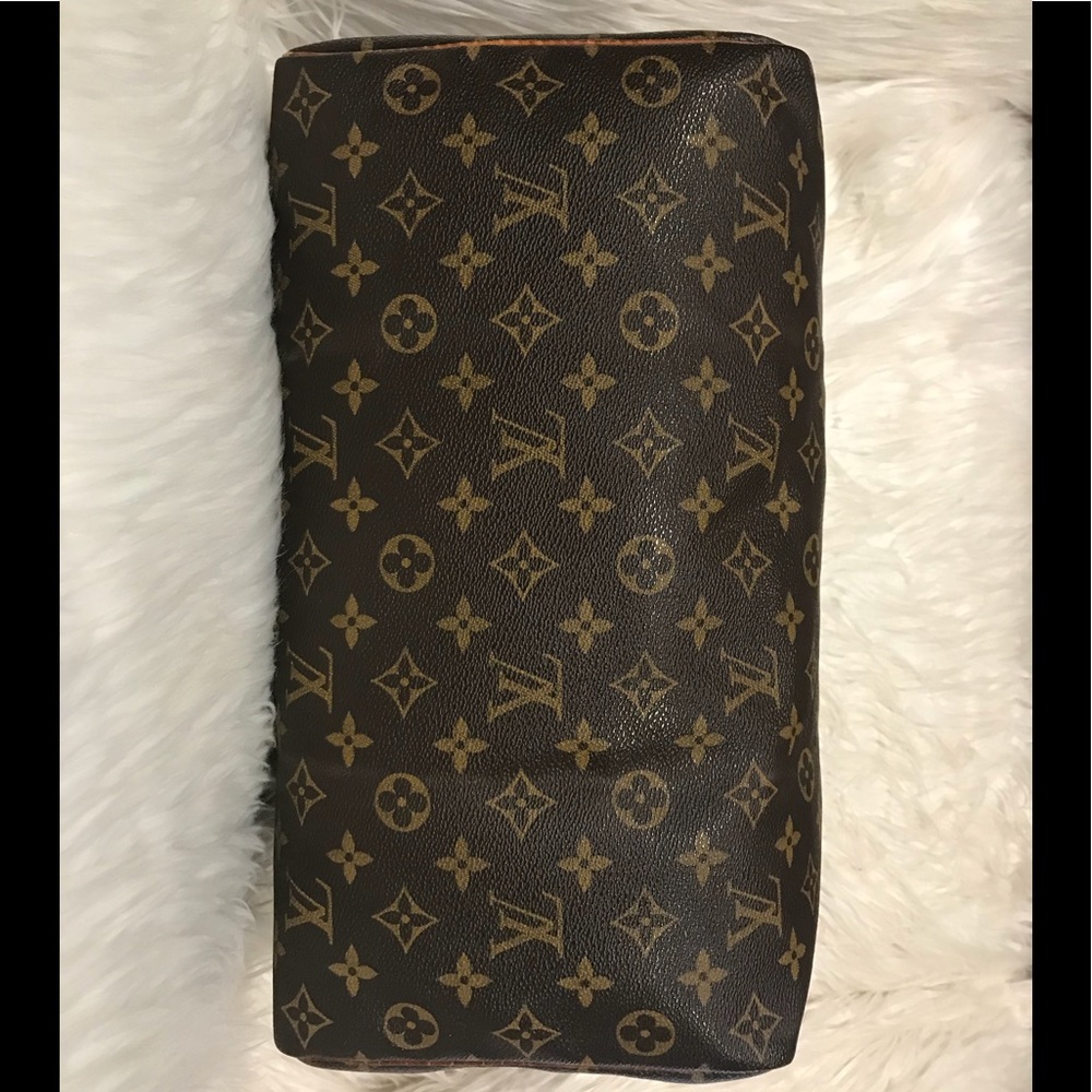Louis Vuitton Dark Brown Monogram Tote with Tan Handles - Picture 4 of 7